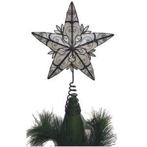 Holiday Time Christmas Ornaments Capiz Tree Topper